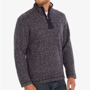 ORVIS BrightonTextured Sherpa Lined 1/4 Zip Pullover Navy sz L